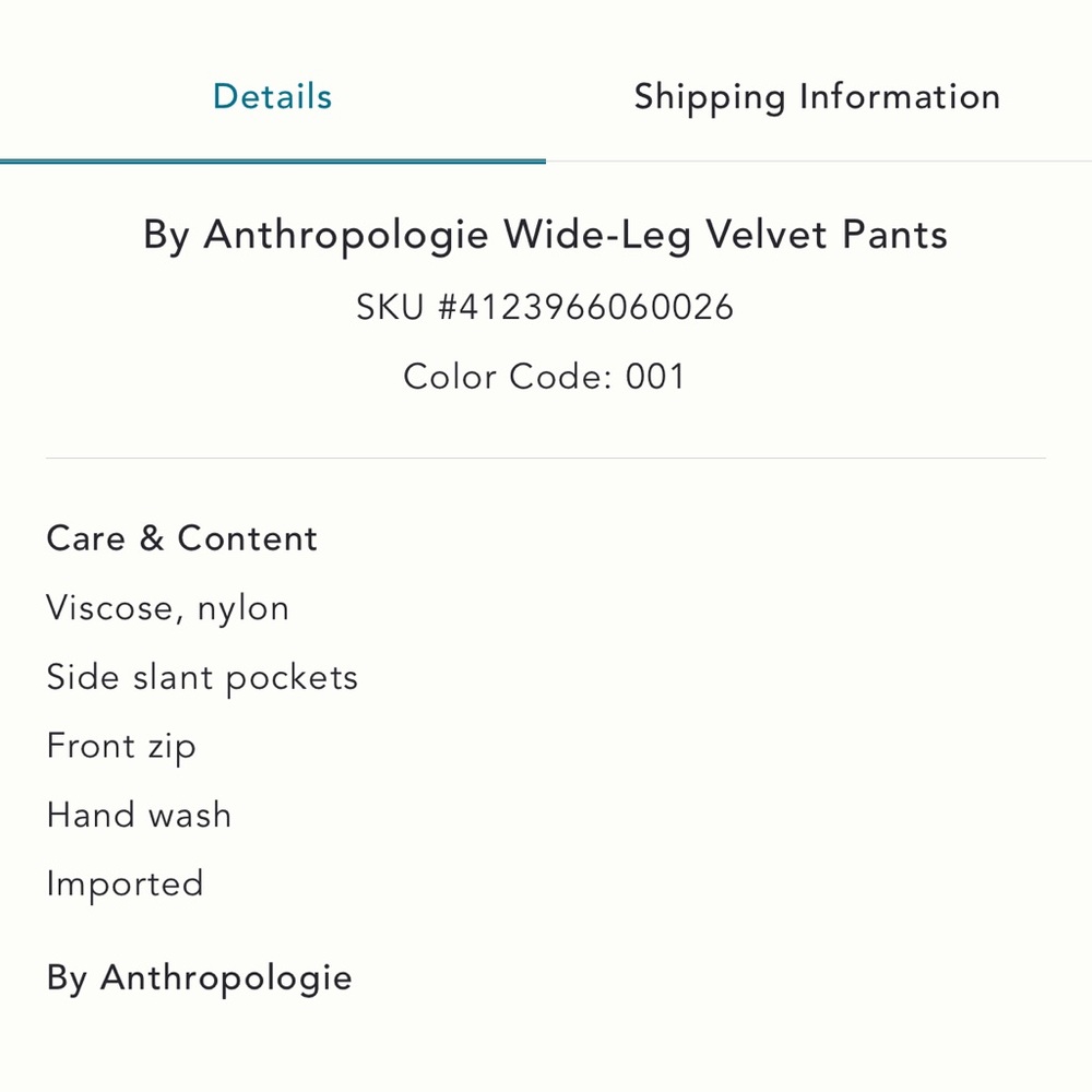 NWT Anthropologie Black Velvet Pants - Picture 9 of 10